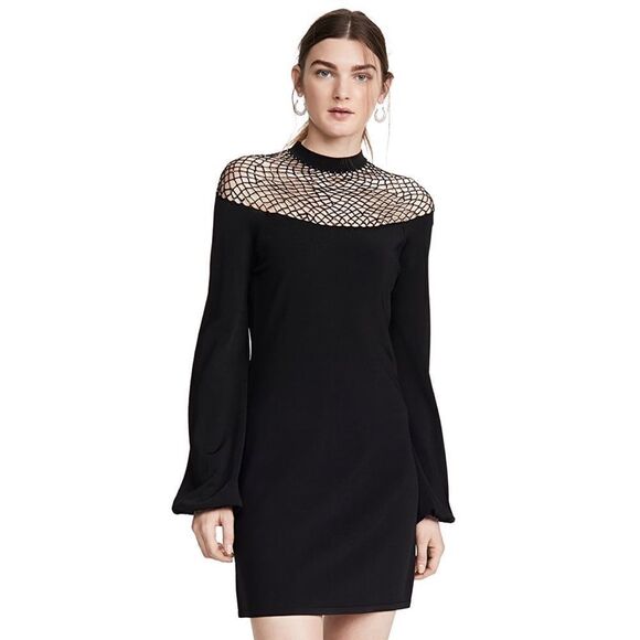 Joos Tricot Swarovski Fish Net Body Con Dress Black Size Extra Small - Picture 6 of 12